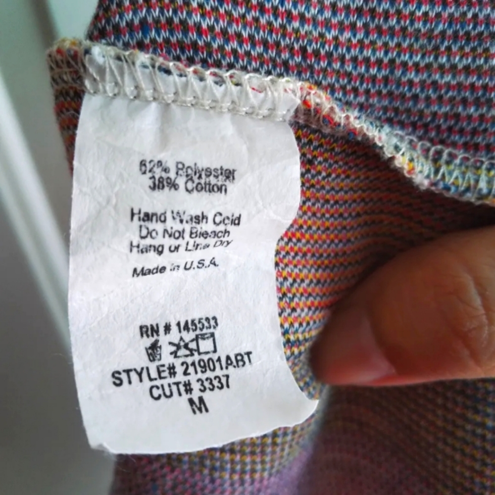 W5 Multicolor Striped High Neckline top, size M - Picture 7 of 7